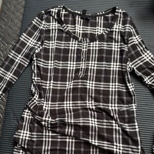 Cynthia Rowley Black and White Plaid Pajama Set
